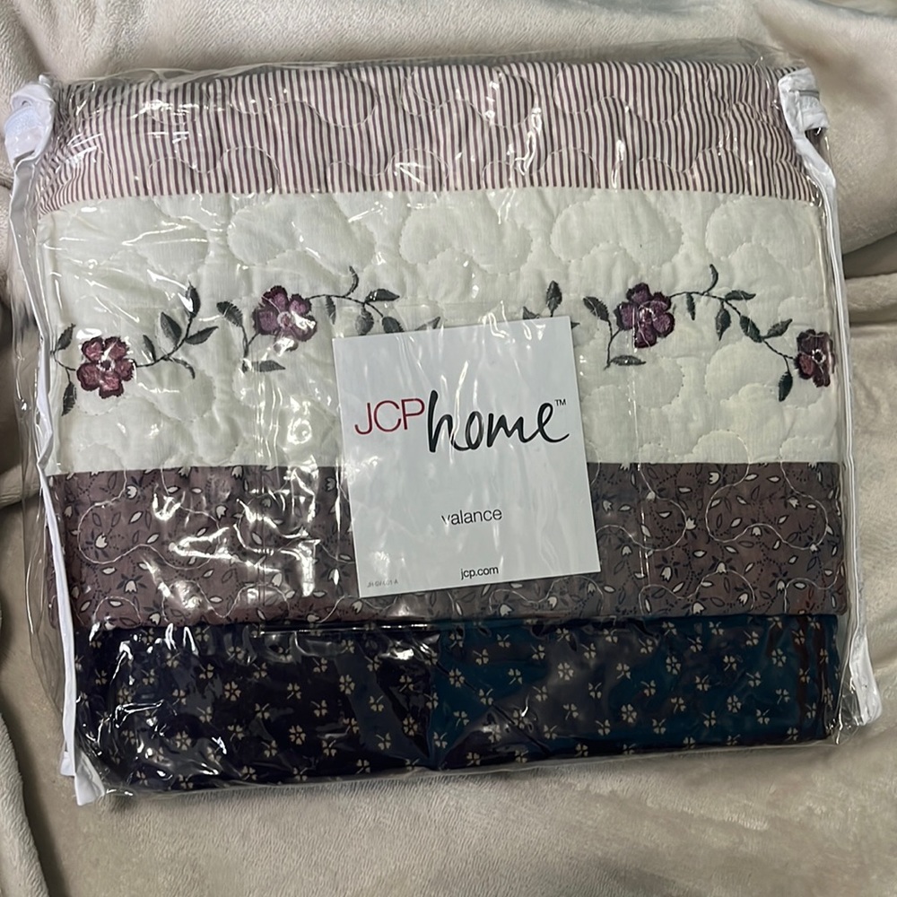 NEW: JCPenney Home Valance - Purple Multi/Floral, JCP One Size